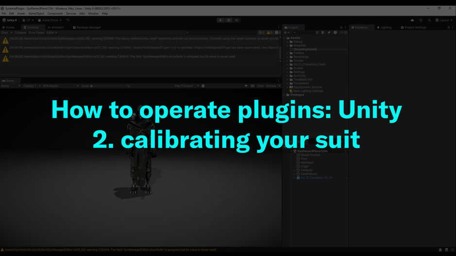 How to operate plugins -  Unity: 2.Calibrating your suit
